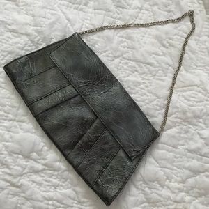 Gray clutch purse